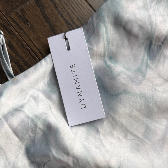 NWT - DYNAMITE - White and Blue Marble Midi Dress - Picture 3 of 11